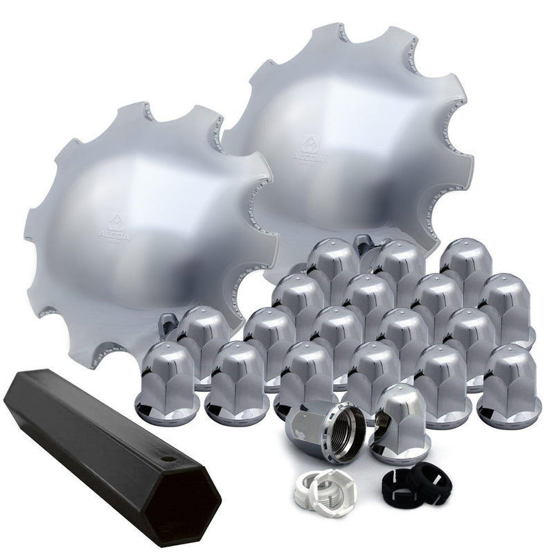 Alcoa Front 10 Hole Hub Pilot Front Cover Kit Interlocking Clamp System For 33mm Lug Nuts (Pair of 2)